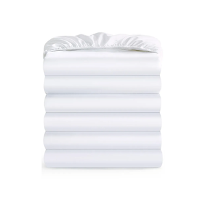 Maple&Stone Twin Fitted Sheet Only - Bulk Pack of 6 Bottom Sheets - Premium Soft & Breathable, Brushed Microfiber Fabric for Twin Size（White)