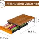 Vertuo Capsule Holder Drawer for Nespresso With Elegant Wood Top (40 Pods)