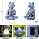 Goodeco Frog Statue with Solar Gazing Ball Lights - Zen Garden Statue for Outdoor Decor, Frog Gifts for Women & Moms, Housewarming Gifts