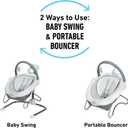 Graco Soothe n Sway LX Portable Baby Swing and Baby Bouncer Bouncer, Multi Direction Seat, 2 Speed Vibration, Derby