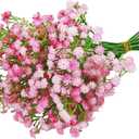 ABAJI Babys Breath Artificial Flowers Gypsophila Real Touch Flowers for Wedding Party Home Garden Decoration (24 PCS, Light Pink)