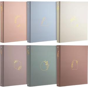 6 Pcs Aesthetic 3 Ring Binder Sturdy Cute Binder Decorative Fits 8.5 x 11 Inch Letter Sized Paper for Women Men School Office Home Supplies Work Organize Paperwork (Morandi Colors,1 Inch)