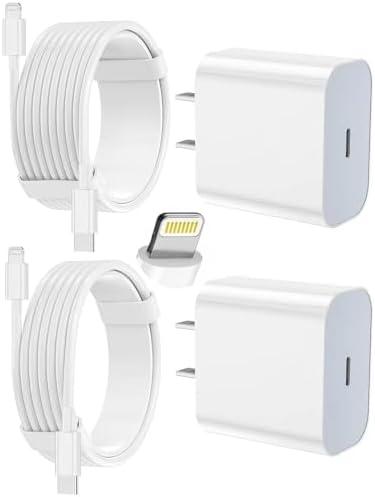 iPhone Charger Fast Charging 2 Pack Type C Wall Charger Block with 2 Pack [6FT&10FT] Long USB C to Lightning Cable for iPhone 14/13/12/12 Pro Max/11/Xs Max/XR/X,AirPods Pro