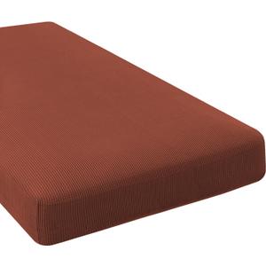 H.VERSAILTEX Super Stretch Individual Chaise Cover Sectional Couch Covers for L Shaped Sofa Both Left/Right Featuring Thick Jacquard Textured Twill Fabric (1 Piece Chaise Cover, Rust)