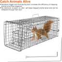 KOCASO Large Live Animal Trap Cage, Foldable Heavy Duty Humane Rat Trap for Indoor and Outdoor, Metal Mouse Trap Foxes Armadillos Cats, Rabbits, Raccoons, Skunks, Possums/Catch and Release, Sliver