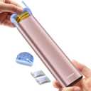 VAYDEER Metal Weekly Pill Organizer  Moisture-Proof Travel Pill Organizer with Built-in Desiccant Chamber and Airtight Lids  Large-Capacity Pill Box for Vitamins, Medicines & Supplements (Rose Gold)