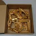 Yulejo 10 Pcs Vintage Gold Mini Frames Set, Baroque Victorian Ornate Decorative Frames for Gallery Wall Decor, DIY Jewelry Display, Antique Frame for Home, Wedding, Room, No Glass or Backing (Gold)