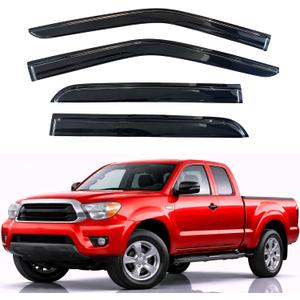 KPY Rain Guards Fit for 2005-2015 Toyota Tacoma Access Cab, Out-Channel Window Visors Vent Wind Deflectors 4PC, Truck Accessories for 05-15 Tacoma (Extended Cab Only)