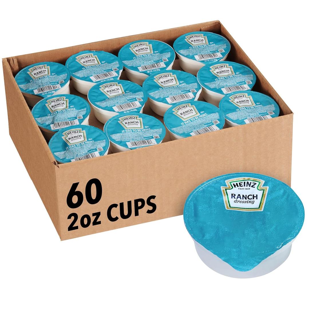 Heinz Ranch Dressing Single Serve Packet (2 oz Packets, Pack of 60)