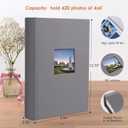 1DOT2 Photo Album 4x6 420 Photos With Writing Space, Linen Cover With Memo Slip-in Pockets, Pictures Album Book for Wedding, Kids, Travel, Family, Baby (Gray)