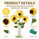 Mverse Paper Giant Sunflowers (Set of 3) - Large Paper Flowers with Freestanding Metal Base for Wedding Backdrop, Event Photo Booth Prop, Birthday Party Decor & Store Display