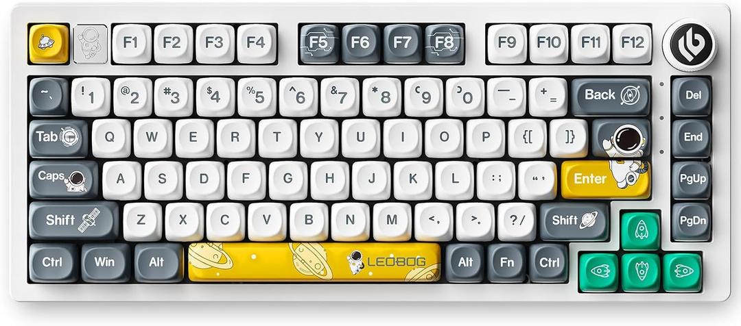 Hi75 Gaming Keyboard, 75% Aluminum Mechanical Keyboard Hot Swappable, Creamy Keyboards Wired with Knob Programmable Keys, Custom Keyborad RGB Backlit for PC Gamer - Astronaut, Nimbus Switch