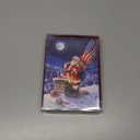 LPG Greetings Santa, Chimney and American Flag Box of 18 Patriotic Christmas Cards