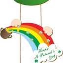 Saint Patrick's Day Decorations Happy St. Patrick's Day Wooden Sign Leprechaun Top Hat Feet Hanging Welcome Sign St. Patrick's Day Door Cover Irish Front Door Decoration (Novel)