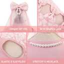 ASENKU Dog Dress, Dog Wedding Dress, Pet Lace Princess Dress with Bows for Wedding Birthday Party, Puppy Formal Apparel with Pearl Necklace for Large Dogs (Pink, X-Large)