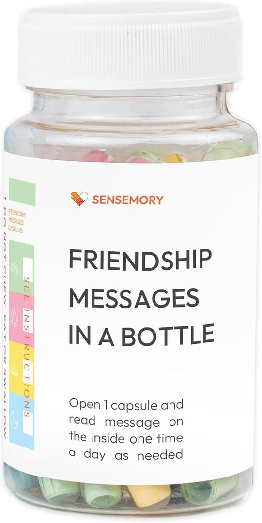 2 x 50 Frienship Capsule Letters Messages in a Bottle - Best Friend Birthday Gifts for Women, BFF, Sister, Bestie - Cute Bestfriend Gift Ideas, Christmas Stocking Stuffers for Women