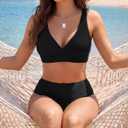 Women's Sporty Adjustable Wide Straps Bikini Top Large Bust Criss Cross Back Supportive Swimsuit Tops Only Black(Large)