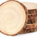 Philorn Wooden Circles for Centerpieces 6 Pcs 6.3-7 inch Wood Slices Tree Stump Decor with Bark, Wooden Rounds Unfinished Wood Base Wood Slabs for Centerpieces Wedding Decor, DIY Painting Crafts