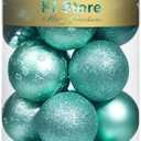 KI Store Teal Christmas Balls 20pcs 3.15-Inch Christmas Tree Decoration Ornaments for Xmas Tree Holiday Wreath Garland Decor Ornaments Hooks Included