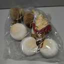 Liliful 4 Inch Red and Green Velvet Christmas Ornaments Set, 6 Large Flocked Ornaments Ball, 24 Christmas Velvet Ribbon Bows 5 x 7, Shatterproof Vintage Xmas Tree Wreath Mantel Hanging Decor