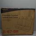 JOJOBAY Chevy Silverado Seat Covers,Leather Seat Covers for GMC Sierra,Custom Fit 2007-2026 1500 2500HD 3500HD Crew Double Extended Regular Cab,LT LZT RST Trail Boss(Front Pair,Black Grey)