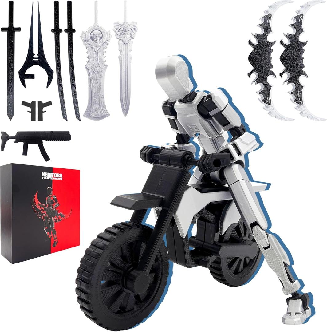 KERITOBA Assembly Completed T13 Action Figure Set,Dummy 13 3D Printed Toys,Titan 13 Action Figures,Premium Presents for Xmas,Birthdays,and Everyday Joy (Silvery)