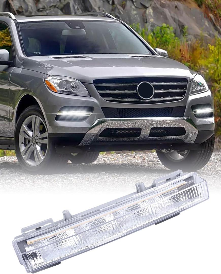 Daytime Running Light DRL LED Fog Lamp Compatible with Mercedes Benz W166 ML350 ML500 2013-2014/W166 ML550 ML63 Amg 2012-2015/X204 GLK250 GLK350 2013-2015 (Passenger Side(R:A2049065501))