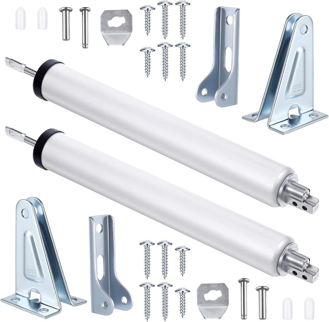 2 Sets Storm Door Closer, Heavy Duty Pneumatic Screen Door Closer with Hold Open, Pneumatic Door Closers Kit for Home with Adjustable Speed(Sliver)