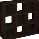 ClosetMaid 9 Cube Laminated Wood Stackable Open Bookcase Display Shelf Organizer for Household, Living Rooms, and Studies, Espresso