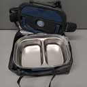 Vingud Electric Lunch Box for Adults, Heated Lunch Box for Men Women with Dual 1.5L SS Containers, Portable 80W Food Warmer for Car/Truck, Lonchera Elctrica Porttil Christmas White Elephant Gifts (Velvet+Blue)