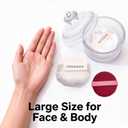CJJKH 5 Pieces Body & Face Powder Puff with Container Set, 3.6Inch in diameter,Crystal Storage Case, 2 Soft Washable Velour Puffs and 2 Dual-Use Dry/Wet Puffs for Women, Baby, Face & Body Makeup