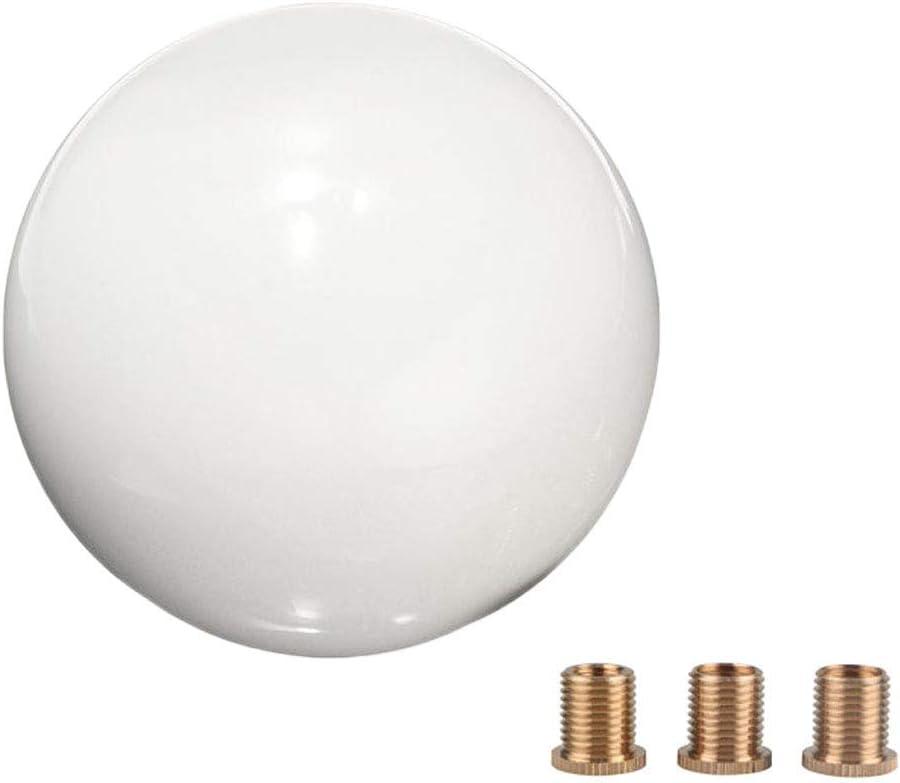 Pure White Round Ball Shift Knob Car Gear Shifter Head Fit Most Manual Automatic Vehicles 5 6 Speed M8 M10 M12