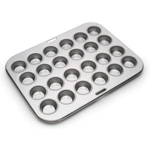 Fox Run Mini Muffin and Cupcake Pan, 24 Mini Cups, Stainless Steel Baking Pan, 10.5 x 13.75 x 1.5 Inches