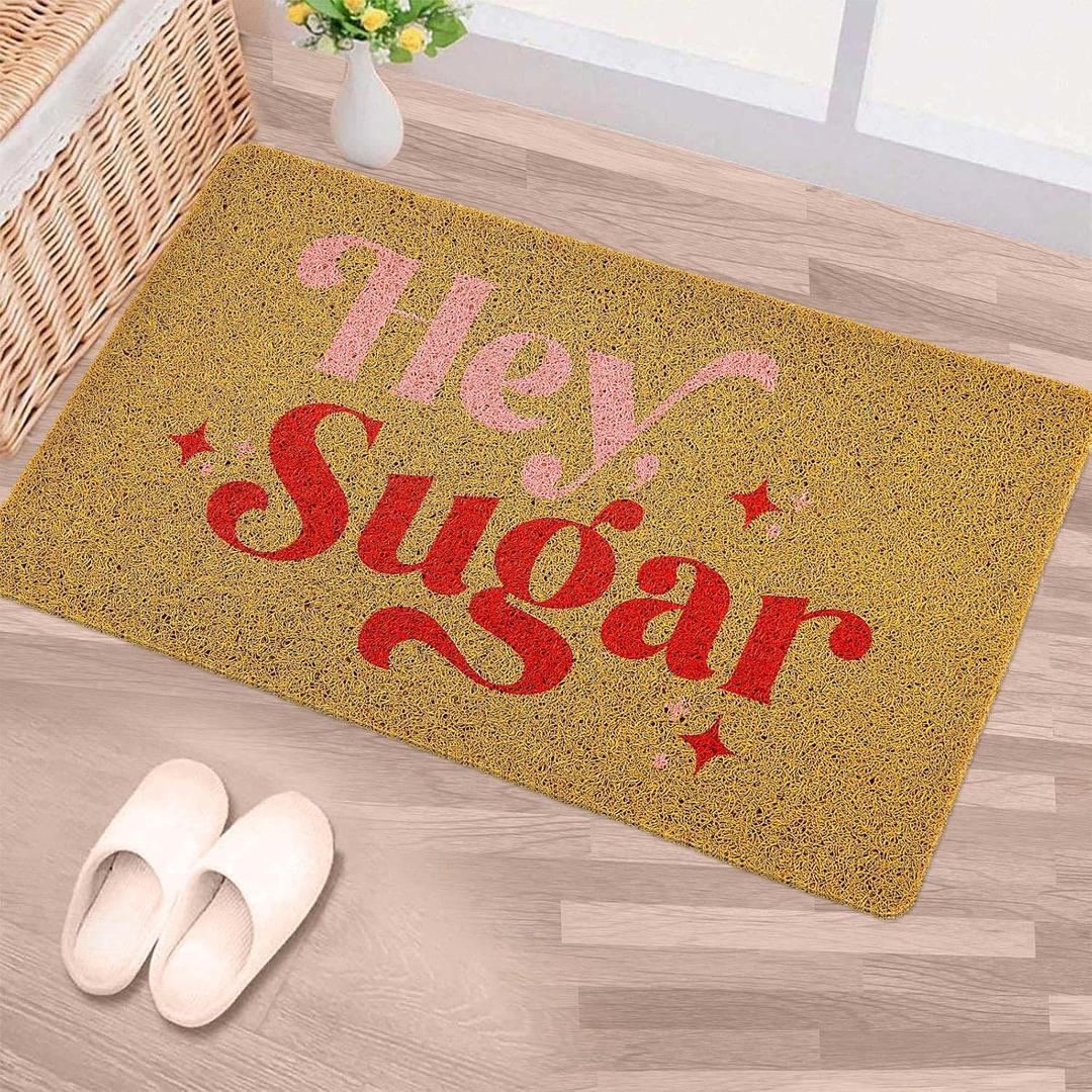 Hey Sugar Doormat 30 x 17 Inch Valentines Day Welcome Door Mat Valentines Day Natural Coir Door Mat Red Pink Non-Slip Rug for Indoor Outdoor Home Bathroom Decor (Classic)