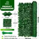 KASZOO Artificial Ivy Privacy Fence Screen 240"40" - UV-Anti Dense Faux Ivy Greenery Backdrop Fence Panels for Patio, Balcony, Garden, Backyard Indoor Outdoor Decor