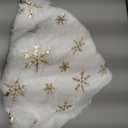 Christmas Tree Skirt 36 Inch, Holiday Part Decorations for Christmas Tree, Whit Plush Gold Sequin Snowflake Tree Shirt for Xmas