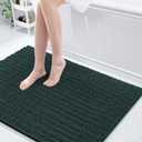 Arotive Luxury Bathroom Rugs 44x32, Extra Soft Thick Absorbent Shaggy Chenille Bath Rugs, Non-Slip Machine Wash Dry, Bath Mats for Bathroom Floor, Tub and Shower, Home Decor Accessories, Dark Green