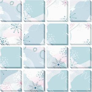 16 Pieces Christmas Winter Snowflake Sticky Notes Winter Snowflake Design Self-Adhesive Note Pads Sticky Memo Notes for School Office Home Supplies Students Teachers Present