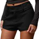 Women's Elegant Mini Shorts Dressy Casual Office Work Summer Shorts with Pockets,S