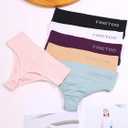 FINETOO 6 Pack High Waisted Thongs for Women, Nylon Spandex Panties Breathable Soft Stretchy Underwear High Rise S