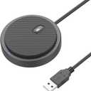 Upgraded USB Conference Microphone for Computer, 360 Omnidirectional Condenser Mic with Mute Key, Great for Video Conference, Gaming, Chatting, Skype, Plug & Play, Windows macOS, Ideal for Gift