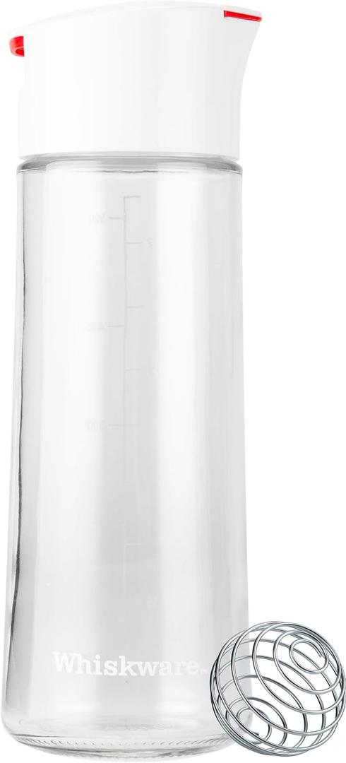 Whiskware Salad Dressing Shaker with BlenderBall Wire Whisk, Glass