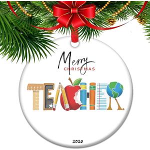 2025 Teacher Christmas Ornament, Teachers Gifts, Christmas Keepsake for Teacher, End of Year Teacher (27)