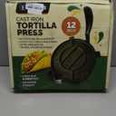 SIRCLES Tortilla Press 12 Inch Cast Iron - Extra Large, Heavy Duty 12 Inch Tortilla Press - Ebook Tortilla recipes - 5 Non-Slip Rubber Feet - Pre-Seasoned - Prensa Para Tortillas De 12 Pulgadas Grande