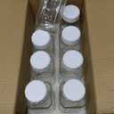 8 Pack 16 Oz Reusable Glass Milk Bottles w 100% Airtight Heavy Duty SCREW Lid w Silicone Gasket - Glass Juice Bottles w Capacity Mark - Beverage Drinking Jar Juice Container(Extra 2 Lid)