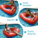 Funscape Large Triangle Inflatable Pool Float Tubes for Adult Kid, 2 Pack 44" Swim Floaties Ring w/Handles, Summer Tanning Water Floating Lounge, Beach Lake River Swimming Toy Pool Party Family Set 1