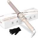 1 Inch Hair Curling Wand, Ceramic Curling Iron 1 Inch, Dual Voltage Hair Curler with Glove Included, Curly Hair Tools for Styling, Adjustable Temperature (180F to 410F for All Hair Types)