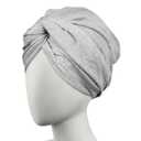 Conair Cotton Hair Towel Wrap & Twist for Women, Fast Drying Ultra-Absorbent Hair Plop for All Types and Lengths, Turban-Style Cotton Towel Helps Maintain Natural Curl Style, Gray