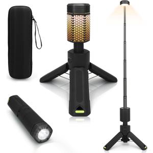 Telescopic Camping Lights, Rechargeable 10500mAh Camping Lantern with Storage Bag, Waterproof LED Camping Lamp with Magnetic, Portable Outdoor Tent Light for Camping,Hiking,Emergency,Fishing (Black)