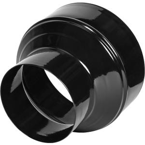 Duct Reducter 6 to 4 Air Ducting Reducer Increaser Air Duct Adapter or Round Metal Pipe Reducer for Bathroom Kitchen Ventilation Systems - Black